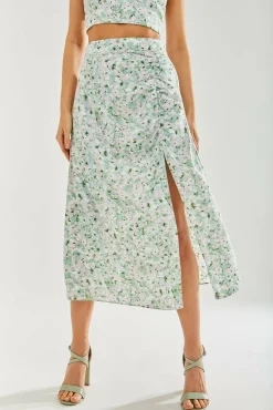 Women Liquorish Floral Midi Skirt
