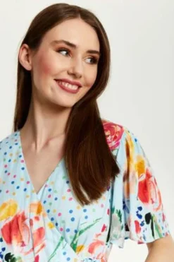 Women Liquorish Floral Print Jumpsuit With Wide Legs