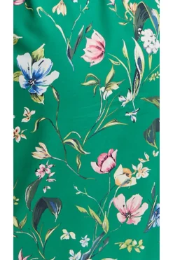 Women Liquorish Floral Print Midi Fake Wrap Dress