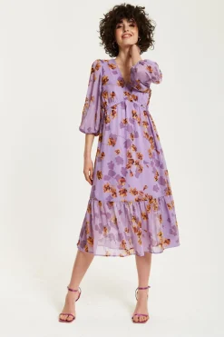 Women Liquorish Floral V-Neck Midi Dress
