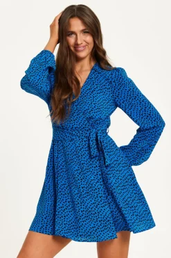Women Liquorish Heart Print Mini Wrap Dress