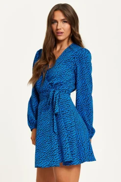 Women Liquorish Heart Print Mini Wrap Dress