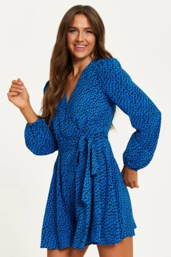 Women Liquorish Heart Print Mini Wrap Dress