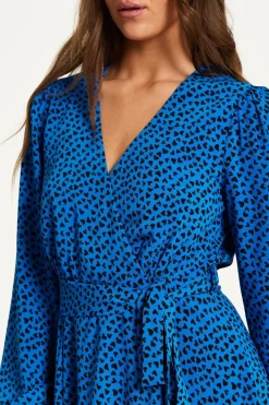 Women Liquorish Heart Print Mini Wrap Dress