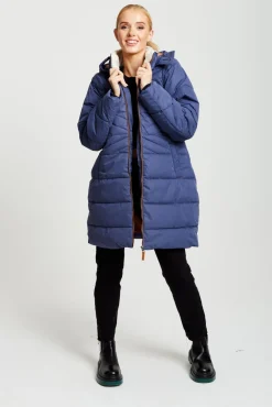 Women Liquorish Hooded Puffer Coat In