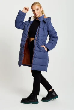 Women Liquorish Hooded Puffer Coat In