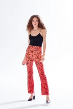 Women Liquorish Leopard Print Ombre Suit Trousers