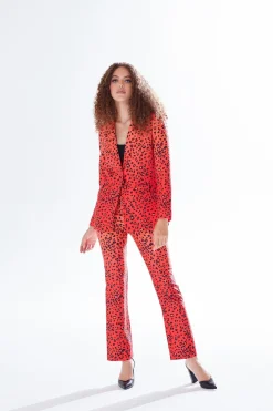 Women Liquorish Leopard Print Ombre Suit Trousers