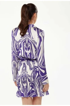Women Liquorish Marble Print Dress In