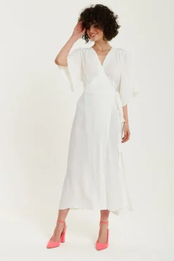 Women Liquorish Midi Wrap Dress In