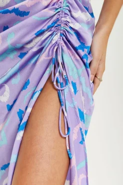 Women Liquorish Midi Wrap Dress With Abstract Zebra Print In