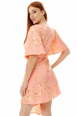 Women Liquorish Mini Abstract Animal Print Wrap Dress In