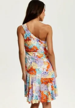 Women Liquorish Multicolour Floral Print One Shoulder Mini Dress