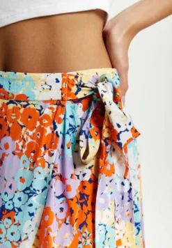 Women Liquorish Multicolour Floral Print Midi Wrap Skirt