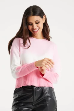 Women Liquorish Ombre Pattern Jumper In And White
