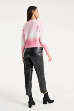 Women Liquorish Ombre Pattern Jumper In And White
