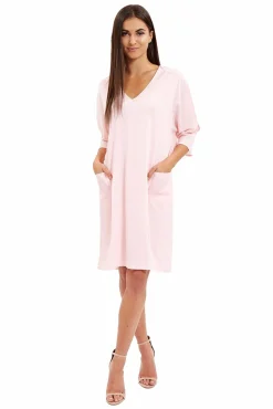 Women Liquorish Relaxed Fit Midi Dress With Pockets