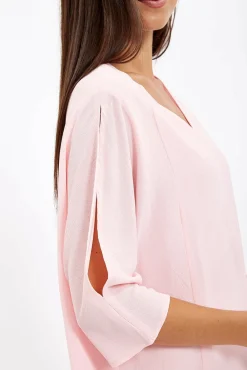 Women Liquorish Relaxed Fit Midi Dress With Pockets