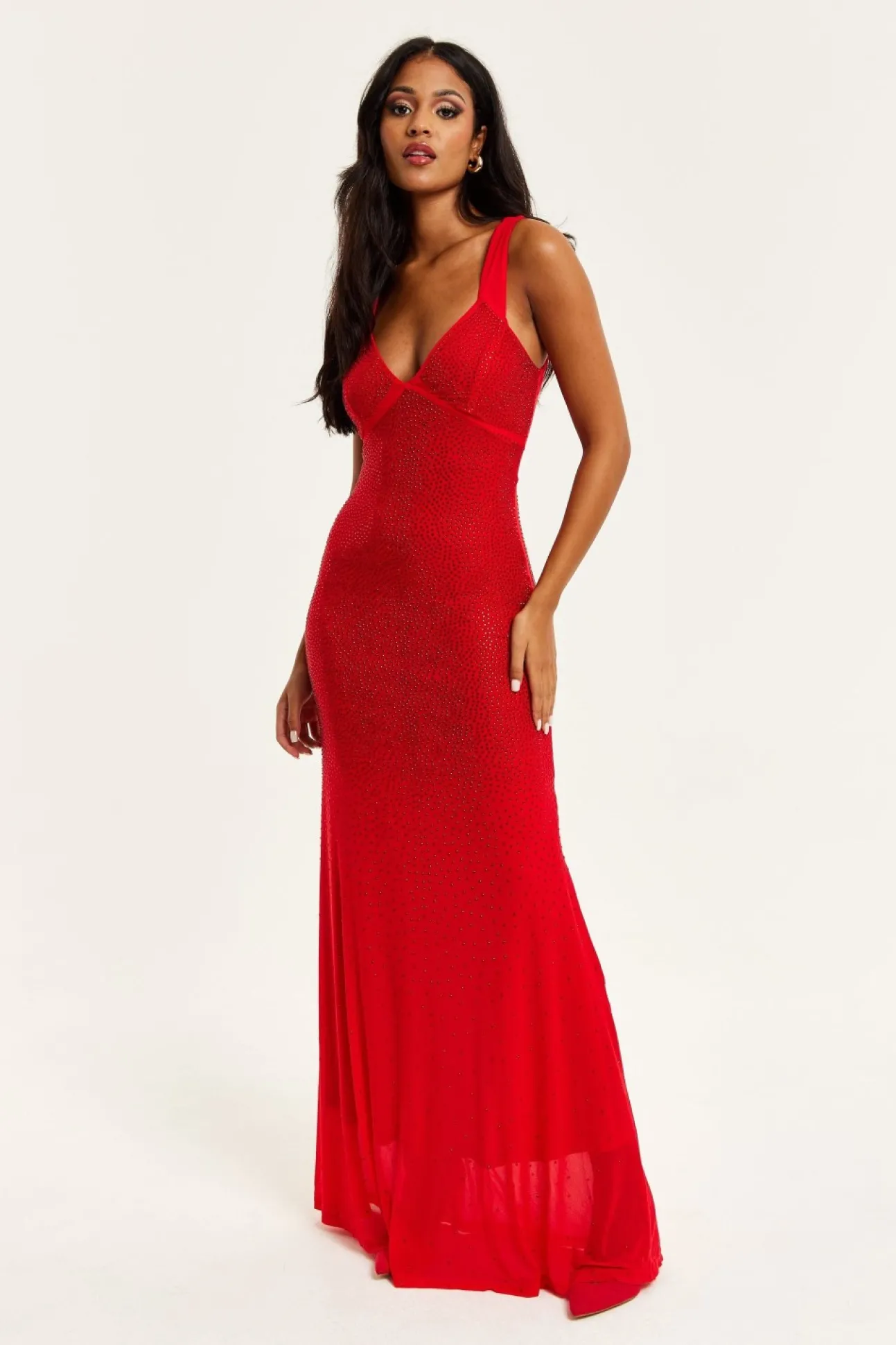 Women Liquorish Sequin Maxi Dress With Open Back Detail