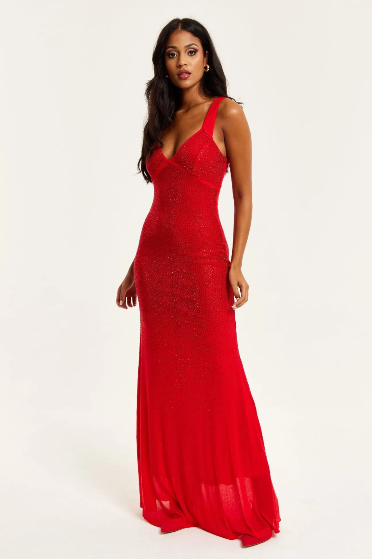 Women Liquorish Sequin Maxi Dress With Open Back Detail