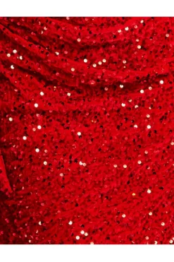 Women Liquorish Sequin Velvet One Shoulder Mini Dress