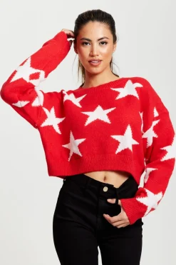 Women Liquorish Star Pattern Jumper In