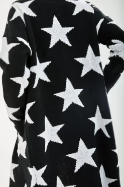 Women Liquorish Star Pattern Long Cardigan In