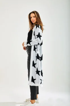 Women Liquorish Star Pattern Long Cardigan In