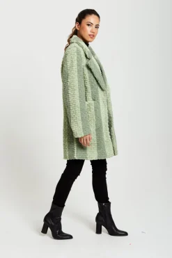 Women Liquorish Teddy Coat In Stripe