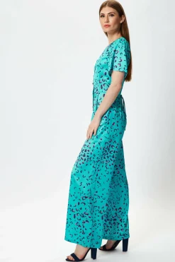 Women Liquorish Wide Leg Jumpsuit In Animal Print