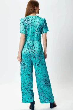 Women Liquorish Wide Leg Jumpsuit In Animal Print