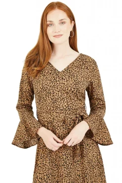 Women Mela London Animal Print Fitted Dress