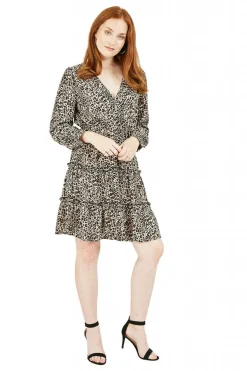 Women Mela London Animal Tiered Wrap Dress