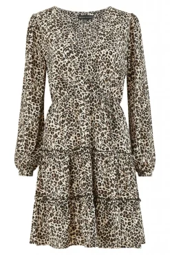 Women Mela London Animal Tiered Wrap Dress