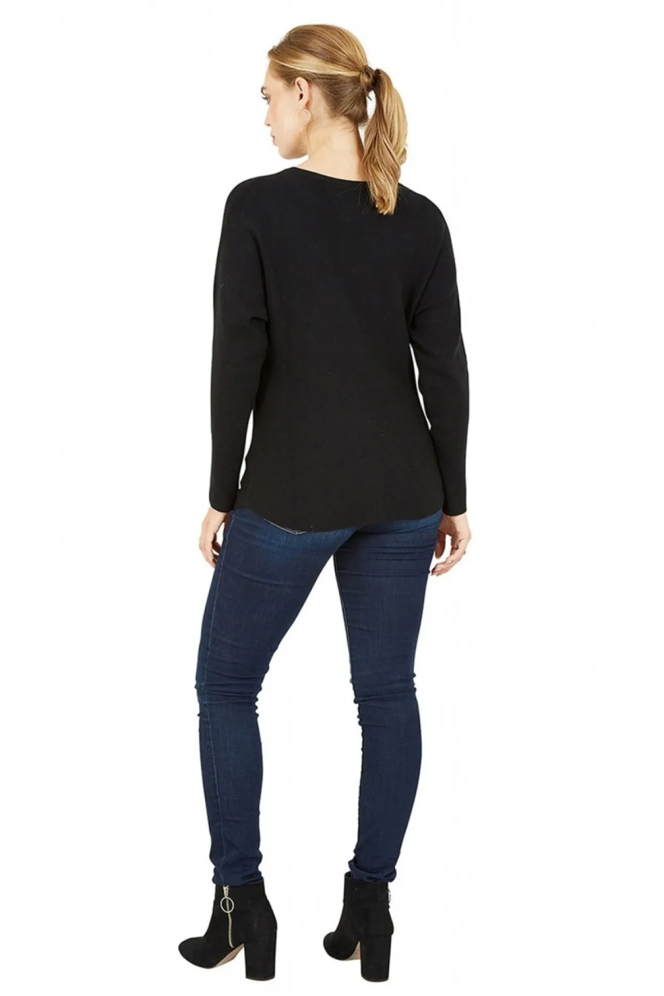 Women Mela London Batwing Jumper With Sparkly Neckline