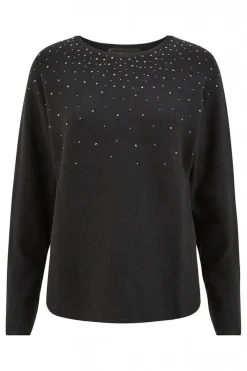 Women Mela London Batwing Jumper With Sparkly Neckline