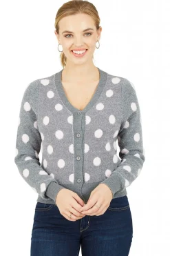 Women Mela London Buttoned Down Spot Cardigan