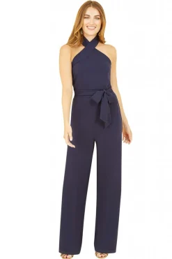 Women Mela London Cross Over Halter Neck Jumpsuit