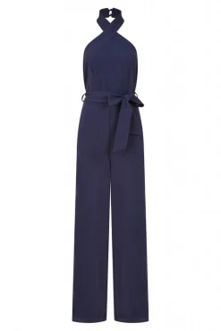 Women Mela London Cross Over Halter Neck Jumpsuit