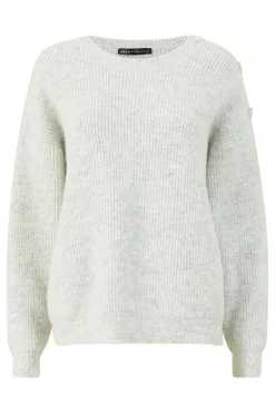 Women Mela London Diamante Button Knitted Jumper