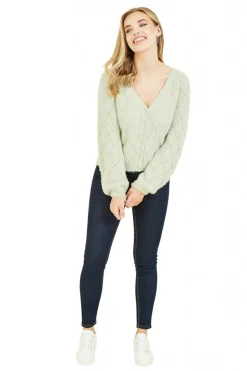 Women Mela London Diamond Stitch Knitted Cardigan
