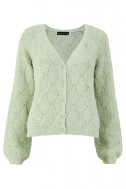 Women Mela London Diamond Stitch Knitted Cardigan
