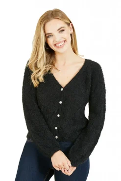 Women Mela London Diamond Stitch Knitted Cardigan