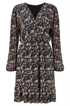 Women Mela London Ditsy Flower Print Wrap Layered Frill Dress