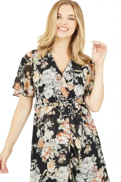 Women Mela London Floral High Low Wrap Dress