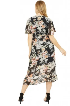 Women Mela London Floral High Low Wrap Dress