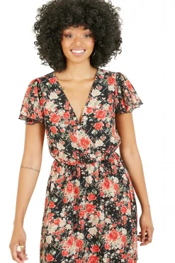 Women Mela London Floral Wrap Over Dress