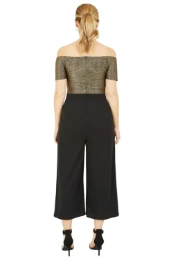 Women Mela London Gold Bardot Pocket Jumpsuit
