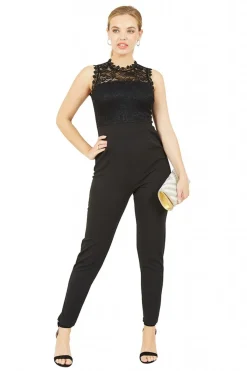 Women Mela London Lace Stretch Fitted Jumpsuit