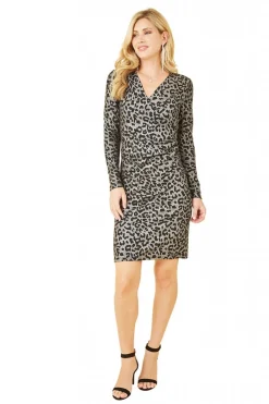 Women Mela London Leopard Print Bodycon Midi Dress